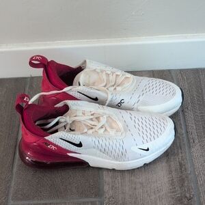 Nike Air Max 270 White and Pink Sneakers